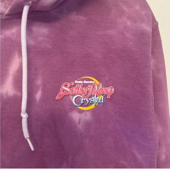 Purple Sailor Moon Crystal Tie-Dye Hoodie | Anime Graphic Unisex Small - Picture 2 of 8